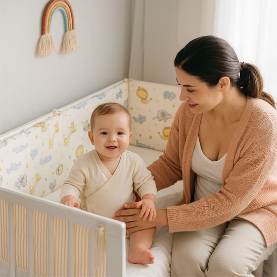 Tour de lit bébé en coton protection sécurisée et confortable