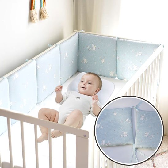 Tour de lit bébé garde-corps lavable, protège les bras et la tête du nouveau-né