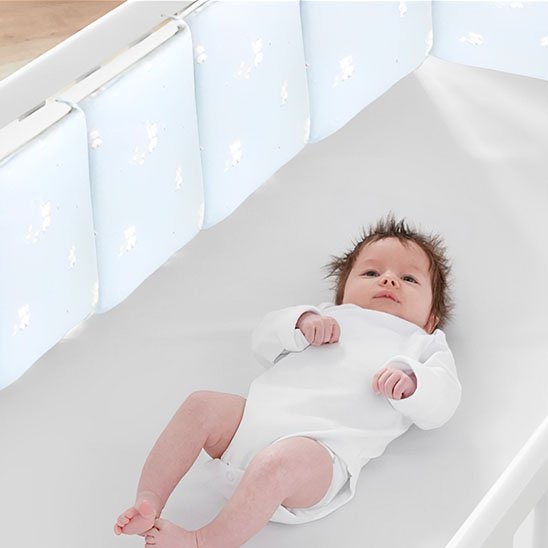 Tour de lit bébé pare-chocs doux et lavable, 6 pièces pour une protection complète