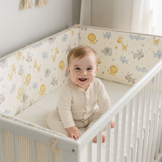 Tour de lit bébé protection anti-collision en coton