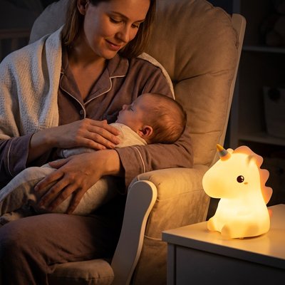 Veilleuse bébé en silicone LED , lampe de nuit rechargeable USB avec design mignon et tactile